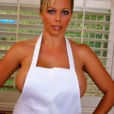 Busty blonde stepmom Amber Lynn Bach fucking a large dick